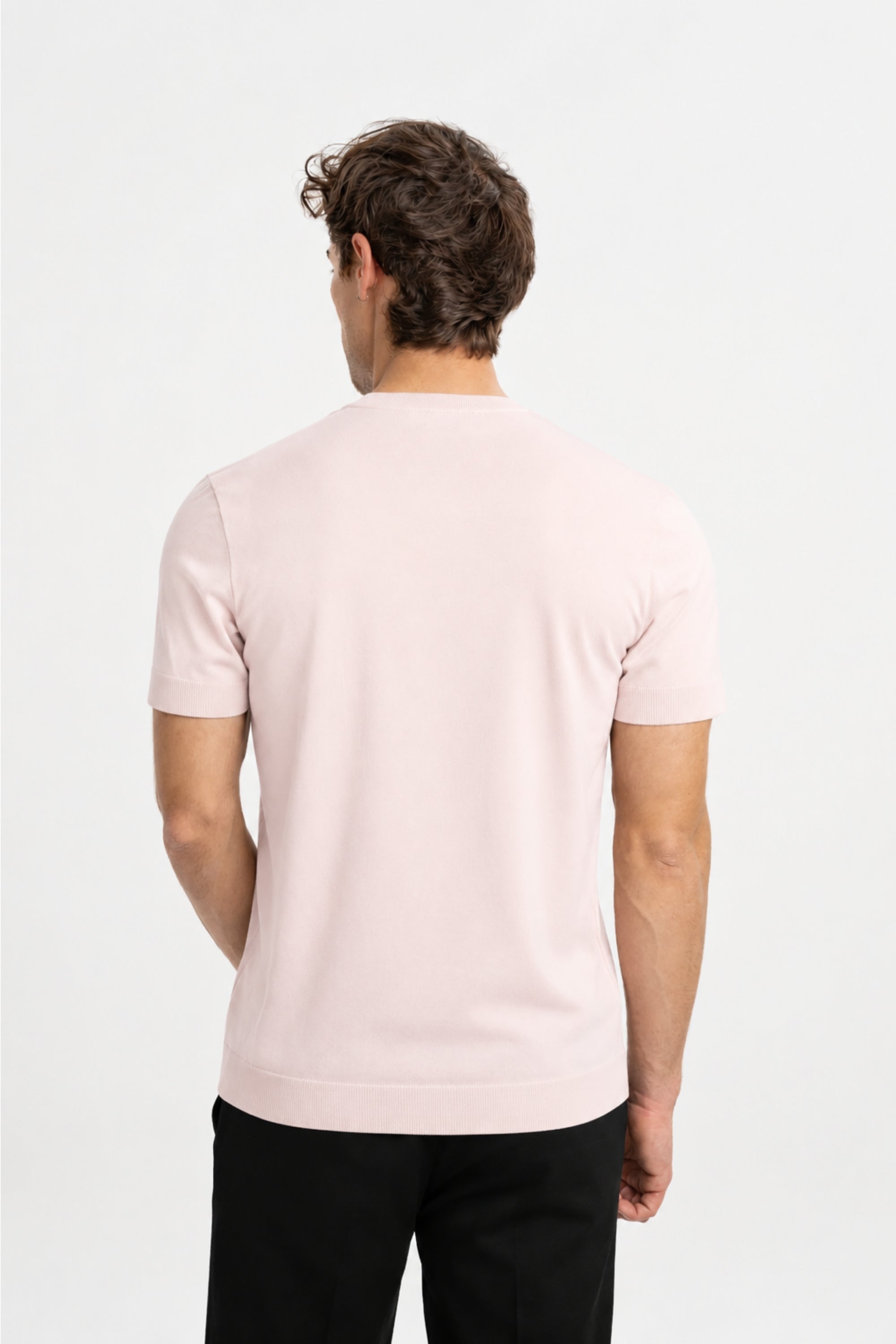 KINIK Pembe Bisiklet Yaka Triko