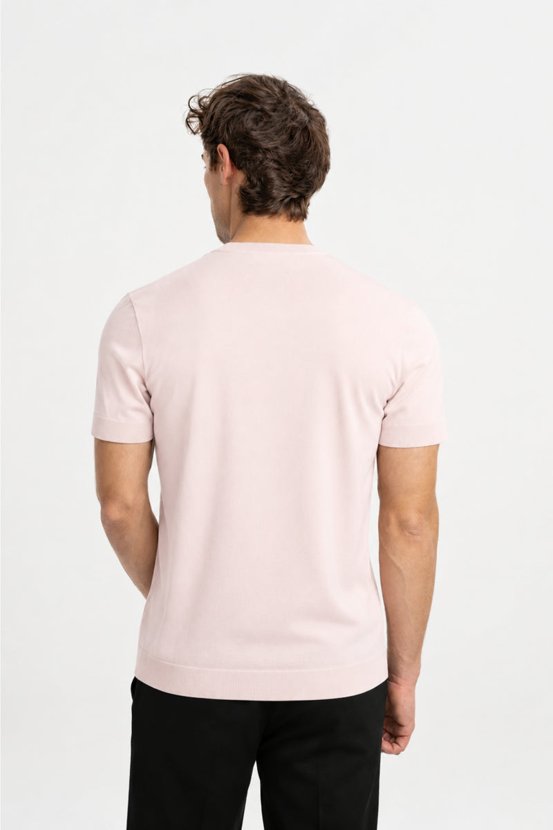 KINIK Pembe Bisiklet Yaka Triko