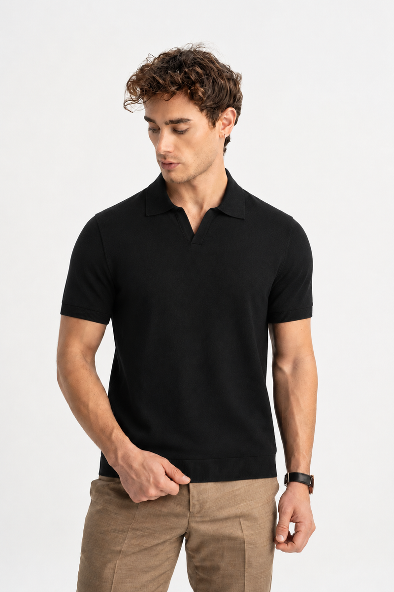 MARUFLAR Siyah Polo Yaka Triko