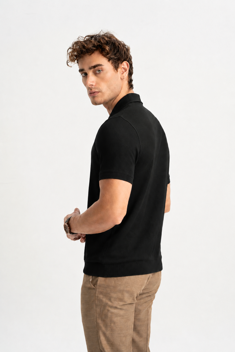 MARUFLAR Siyah Polo Yaka Triko