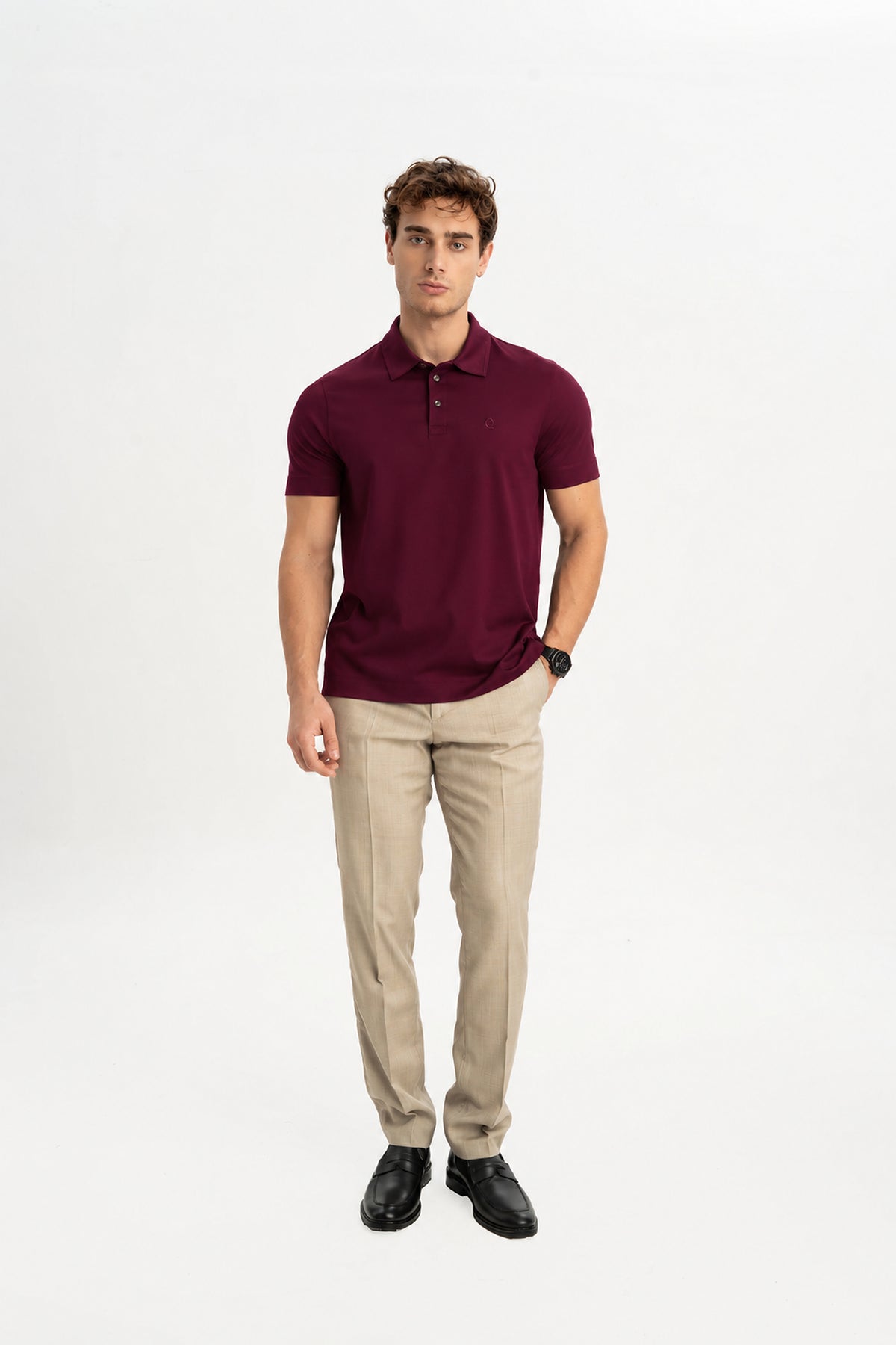 MİSVAK Vişne Merserize Kısa Kollu Polo Shirt