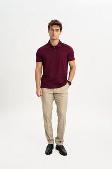 MİSVAK Vişne Merserize Kısa Kollu Polo Shirt