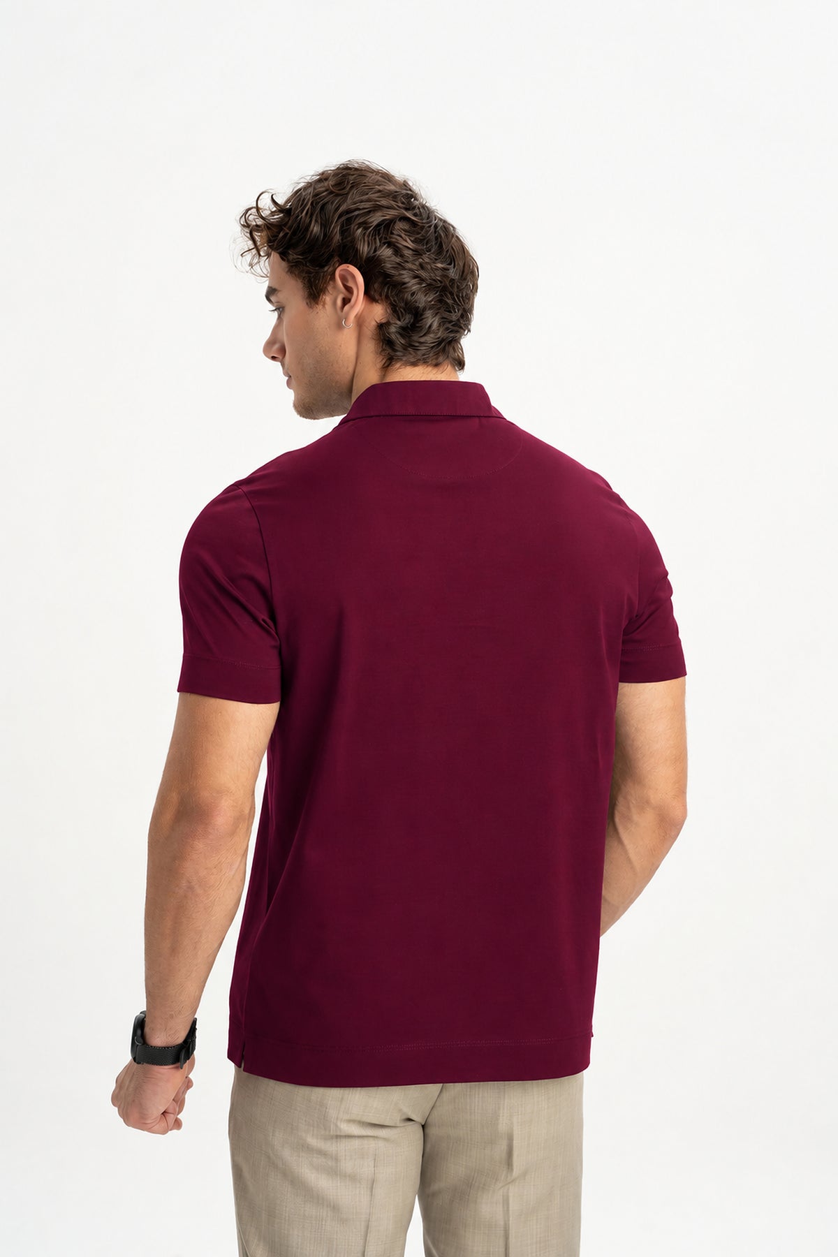 MİSVAK Vişne Merserize Kısa Kollu Polo Shirt