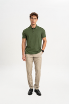 MİSVAK Açık Zeytin Merserize Kısa Kollu Polo Shirt