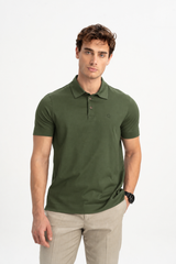 MİSVAK Açık Zeytin Merserize Kısa Kollu Polo Shirt