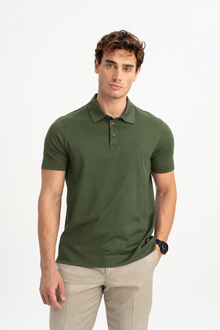 MİSVAK Açık Zeytin Merserize Kısa Kollu Polo Shirt