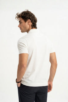 MİSVAK Beyaz Merserize Kısa Kollu Polo Shirt