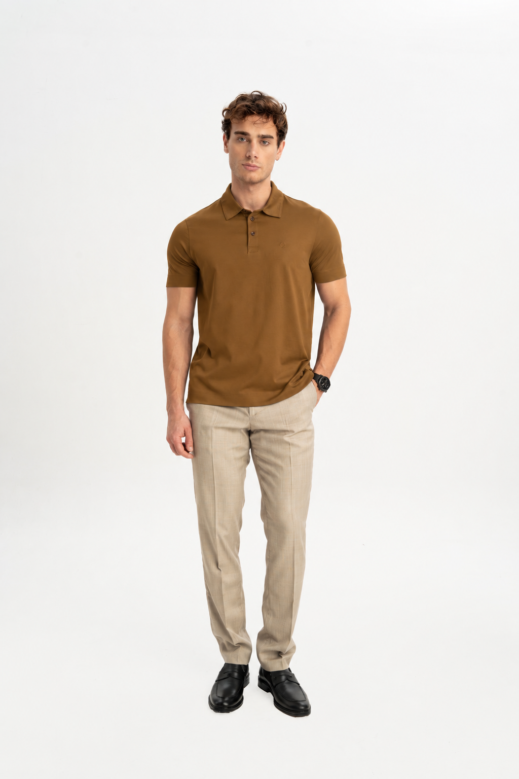 MİSVAK Camel Merserize Kısa Kollu Polo Shirt