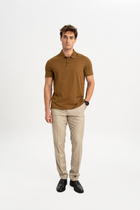MİSVAK Camel Merserize Kısa Kollu Polo Shirt