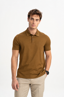 MİSVAK Camel Merserize Kısa Kollu Polo Shirt
