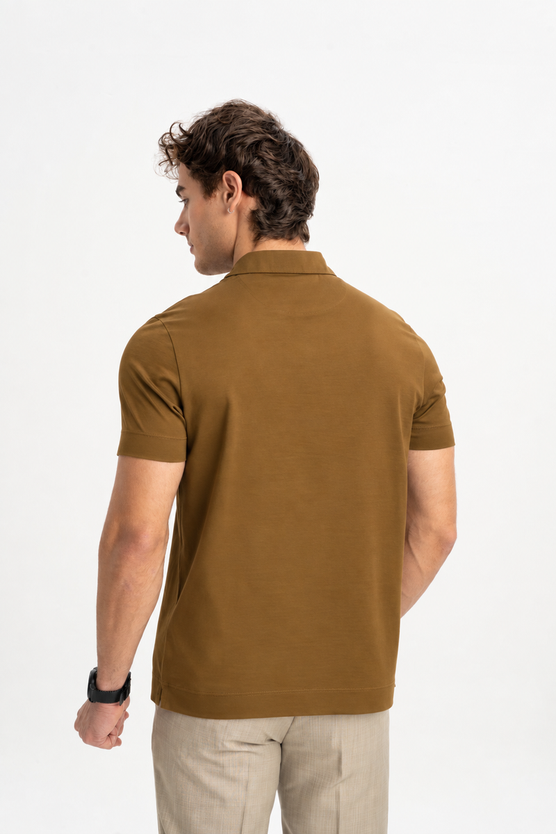 MİSVAK Camel Merserize Kısa Kollu Polo Shirt