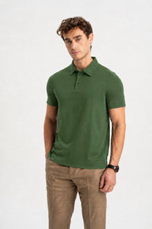 MİSVAK Haki Merserize Kısa Kollu Polo Shirt