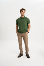 MİSVAK Haki Merserize Kısa Kollu Polo Shirt
