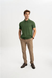 MİSVAK Haki Merserize Kısa Kollu Polo Shirt