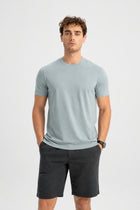 ŞİRİNCE Gri İpek Pamuk Karışımlı T-Shirt