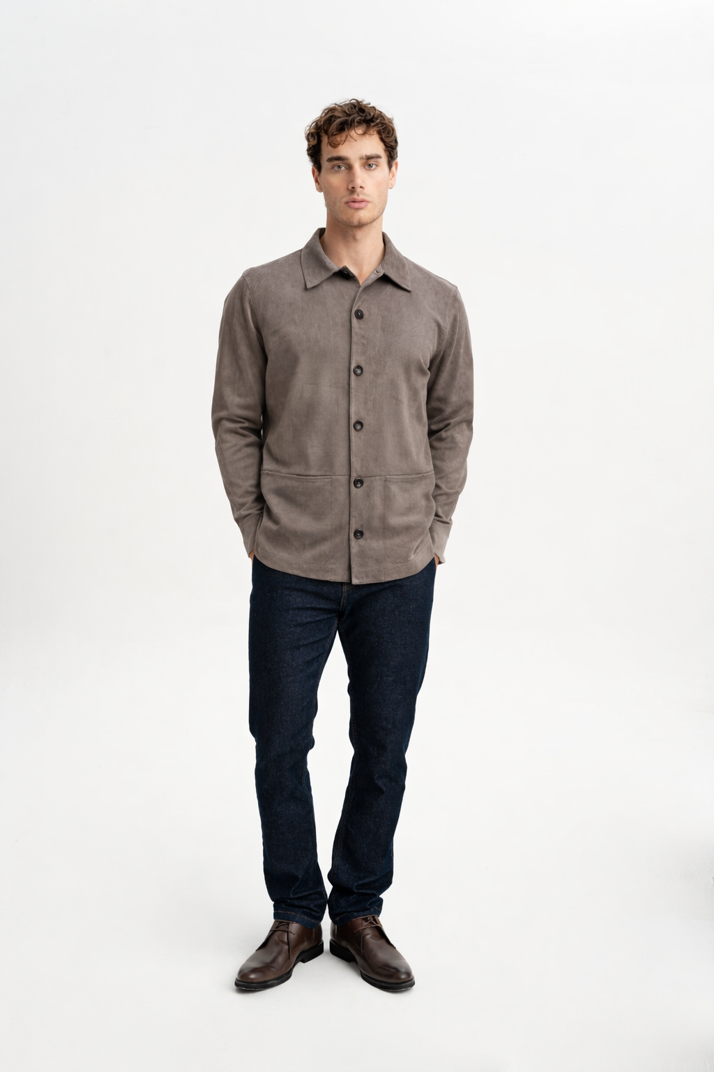 KOZLU Camel Wool Lined Checkered Jacket